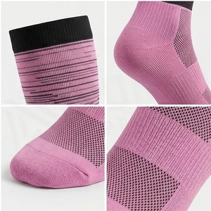 Pink <b>Knee</b> <b>High</b> Cycling <b>Socks</b> Striped Pattern Breathable Spandex Polyester Adult Summer Sports <b>Socks</b> - Product Image 4