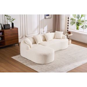 Divano Moderno a 3 Posti LingYu022 Bianco Comprimibile con Memory Foam, Facile da Trasportare, Seduta Profonda, Nessuna Installazione Richiesta per Soggiorno - Product Image 3