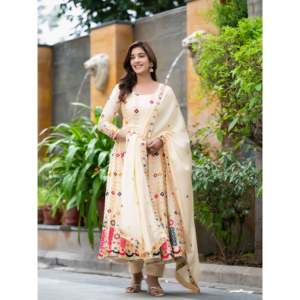 Vestido Anarkali con Bordado de Lentejuelas para Fiestas Nocturnas, Elegante Ropa de Fiesta - Product Image 3