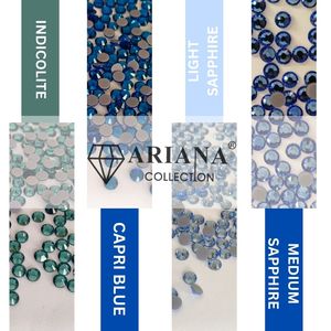 Piedras de Cristal Ariana Hotfix Rhinestones Indicolite Capri Blue Light Sapphire Medium Sapphire para Prendas, Zapatos, Pantalones y Artículos de Equitación - Product Image 1
