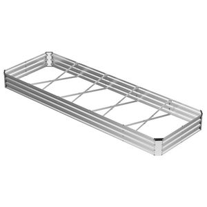 Bac à légumes surélevé en métal commercial 12x4x1 pieds pour l'extérieur, pour légumes et fleurs, couleur argent - Product Image 1