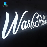 Enseigne LED extérieure étanche à éclairage frontal, lettres en acrylique 3D personnalisées, panneau lumineux pour devanture de magasin, enseigne lumineuse sur pied