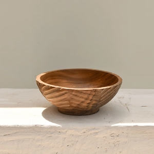 Tazón de Madera de Acacia Natural Hecho a Mano de Diseño Moderno, Tazón para Ensaladas y Frutas, Tazón de Madera Ligero para Usar en Días Especiales - Product Image 3