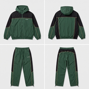 Custom Adult Windbreaker Tracksuit Set Hooded <b>Nylon</b> <b>Jogger</b> Pants Wholesale - Product Image 1
