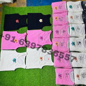 Lote al por mayor de camisetas sin mangas de algodón con bordado floral, proveedor a granel de chalecos de punto acanalado multicolor para mujer - Product Image 1