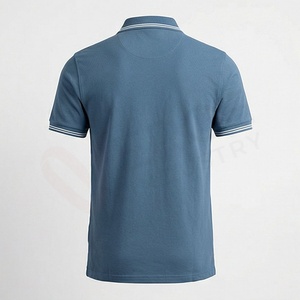 Men's <b>Navy</b> <b>Blue</b> Short Sleeve 100% Polyester Pique for <b>Shirt</b> Casual Breathable Anti-Wrinkle Regular Fit Solid Knitted Design - Product Image 2