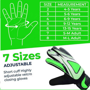 Econex Sports Football Goalkeeper Gloves Full Finger Green <b>Black</b> PU Leather <b>Hook</b> and Loop Closure Unisex Breathable Non Slip - Product Image 6