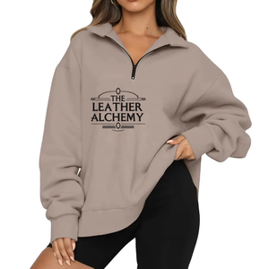 Women Long Sleeve Half Zip Sweatshirt Premium Comfort Fleece Pullover Stylish Casual Daily Wear Fashion <b>Clothing</b> - Product Image 1
