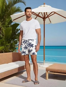 Men's <b>White</b> Plaid Print <b>Cargo</b> Shorts Mid Waist Drawstring Quick Dry Casual with Pockets Back Logo 100% Polyester - Product Image 5