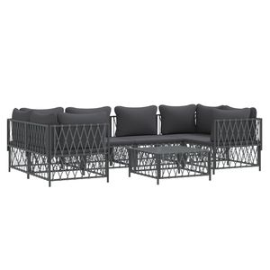 Ensemble de salon de jardin modulaire en tissu tissé anthracite - Product Image 3