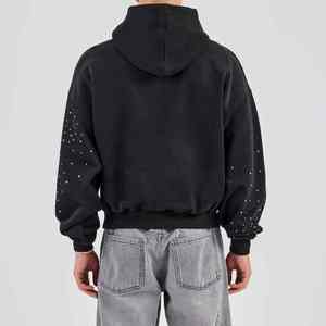 Hot Sale New Arrival Rhinestone Hoodies for <b>Men</b> Basics Cotton Blended Breathable <b>Men</b> Rhinestone Hoodies - Product Image 4