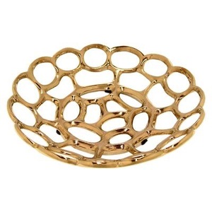 Bol à fruits rond en cuivre finition or pour la maison et les restaurants, taille et finition personnalisées disponibles - Product Image 2