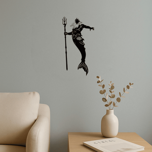 CIFbuy Set di decorazioni murali in metallo con re e regina sirena, realizzato a mano, regalo unico, squisito, decorazioni murali mitiche dell'oceano - Product Image 6