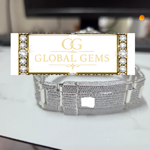 Custom Iced Square Business Hip Hop VVS Moissanite Watch <b>Automatic</b> Mechanical Movement Glass Dial Silicone Band GRA Certified - Product Image 3