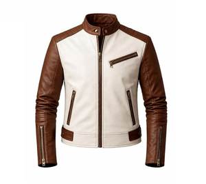 Blouson Bomber en Cuir Véritable pour Homme, Col Rabattu, Fermeture Éclair, Style Décontracté, Respirant, Coupe-Vent, Vêtement d'Hiver - Product Image 5