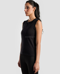 Débardeurs Courts 100 % Coton pour Femmes 2026 – Tissu Tricoté Respirant Écologique avec Logo Frontal – Vêtements de Sport et de Gym – Faible MOQ – Vente en Gros - Product Image 2