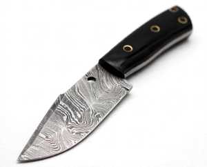 Couteau de cuisine artisanal en acier Damas, lame fixe ergonomique avec manche en Micarta, couteau de camping DIY OEM 20cm - Product Image 4