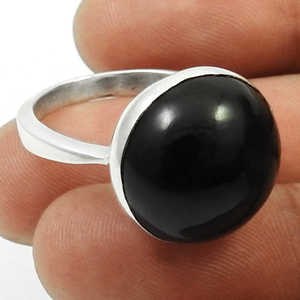 Genuine Black Onyx Gemstone <b>Ring</b> In 925 Sterling <b>Silver</b> Handmade Bohemian <b>Statement</b> <b>Ring</b> Elegant Fine Jewelry For Weddings - Product Image 2