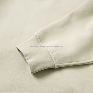 Parche bordado con apliques personalizados 100% algodón sin cuerdas <span class=keywords><strong>Color</strong></span> bloqueado con capucha Boxy Fit recortada sudaderas con capucha de gran tamaño para hombres - Product Image 4