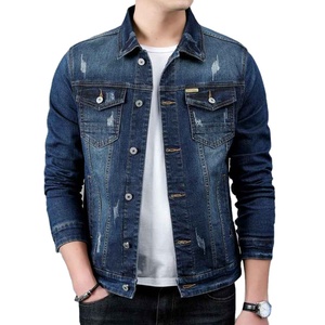 Veste en jean classique pour homme, coupe slim décontractée, style streetwear, veste en jean bleu vintage pour homme, vêtement d'extérieur élégant - Product Image 4