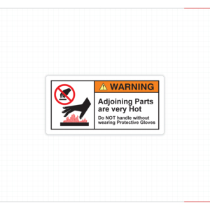 Warning Hot Surface Wear Gloves Adhesive Sticker Rectangular Paper Label Heat-Resistant Industrial Use - Product Image 4