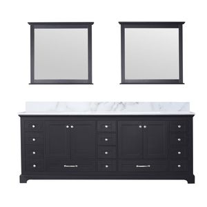 Mobile Bagno Doppio per Cucina o Bagno con Top in Marmo di Carrara e Lavabo da 34 Pollici Specchi 84 Pollici L X 22 Pollici D - Product Image 1