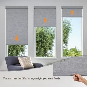 UV Protection Cordless Roller Shades Blackout Blinds For Windows Room Darkening Rolled Up Shades With Spring System