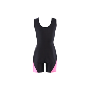 <b>Women's</b> Black Solid Color Sporty Tank Top With Shorts O-Neck Knitted Breathable Spandex Nylon - Product Image 5