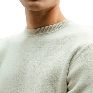 Sudadera extragrande de cuello redondo de algodón 100% para hombre, lana gris, logotipo personalizado, forro polar de peso pesado para invierno con logotipo frontal - Product Image 1