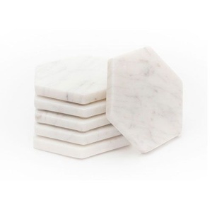Decorative Marble Coasters Set for Tea Coffee Cups Stylish <b>Table</b> <b>Protection</b> - Product Image 1