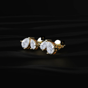 Pendientes de Diamantes con Forma de Pera Doble, Anillo de Diamantes Cultivados en Laboratorio, Oro Amarillo, Oro Blanco, Oro Rosa, Joyería Elegante, Brillo Atemporal - Product Image 5