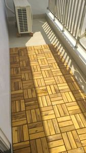 Baldosas de Madera de Acacia para Terraza, Baldosas de Madera para Patio, Baldosas para Interiores y Exteriores, Acabado en Teca Dorada, 300 x 300 mm - Product Image 6