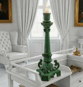 Portavelas Tradicional de Bronce Verde, Lámpara Decorativa de Mesa para Sala de Estar, Luz Cálida, Base E14, 2700K, Blanco Suave - Product Image 3