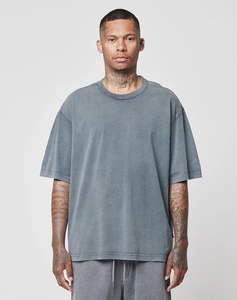 เสื้อยืดพรีเมียมวินเทจทรงโอเวอร์ไซส์ ผ้าฝ้าย 100% ทรงหลวมไหล่ตก น้ำหนักมาก สวมใส่สบาย  แบบเรียบ  สามารถสั่งทำได้ เป็นมิตรต่อสิ่งแวดล้อม แห้งเร็ว - Product Image 1