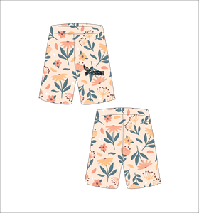 Pantalones Cortos de Baloncesto Personalizados Color Durazno con Patrón de Hojas Oscuras y Flores, Ropa Deportiva Ligera y Transpirable de Malla para Entrenamiento - Product Image 1