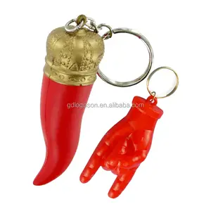 Cornicello Keychains Metal Italian Horn Good Luck Souvenir Keychain Pepper Chili Horns Corno Malochio Charm Key Chain