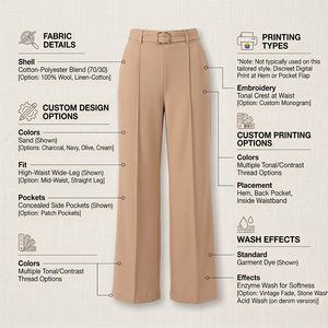 Pantalon de jogging classique en tissu Oxford 100 % coton respirant et coupe-vent pour femme, couleur pastel, coupe régulière, le plus vendu - Product Image 5