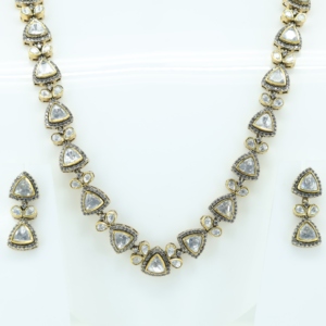 Conjunto de Collar y Pendientes de Cuarzo Cristal CZ, Chapado en Oro, Plata 925, Hecho a Mano, Estilo Bohemia, Joyería Tribal, Colección Clásica - Product Image 4
