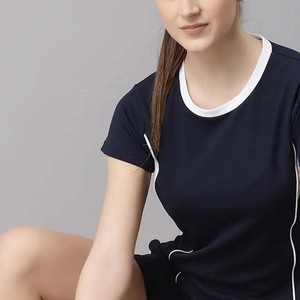 เสื้อยืดผู้หญิงไซส์ใหญ่ รุ่นรักษ์โลก สำหรับฤดูร้อน ผ้าโพลีเอสเตอร์/คอตตอน ทรงปกติ แขนสั้น สีทูโทน - Product Image 5