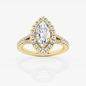 IGI Lab Grown Marquise Cut Diamond Vintage 14K Gold Anillo de regalo de compromiso de boda unisex - Product Image 5