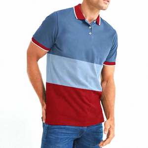Custom Men Polo <b>Shirt</b> Colorblock Short Sleeve Contrast Trim Casual Golf Sportswear Embroidery Logo Wholesale - Product Image 2