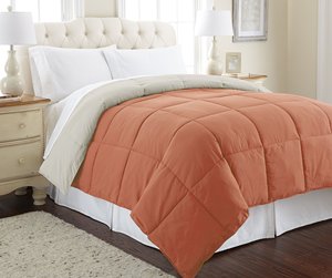 Couette matelassée réversible vert émeraude et violet, garnissage polyester, taille Queen, lavable en machine, usage hivernal, hypoallergénique - Product Image 6