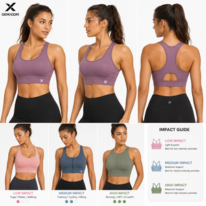 X Sports City Women's Sports <b>Bra</b> Hot Trending Colors Scoop Neck Yoga Wear Breathable Removable Padded Cups <b>Stretch</b> Fit Sporty - Product Image 3