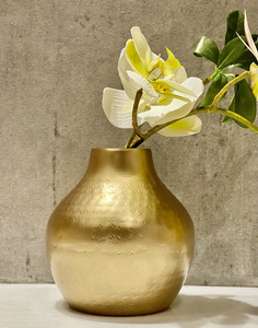 Vase à fleurs en métal doré de luxe, fait main, décoratif, rond, pour la maison, le salon, centre de table et décoration intérieure moderne - Product Image 4