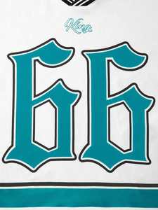 T-shirt en jersey 66 mailles personnalisé, vente en gros, OEM, streetwear oversize, impression de numéros, vêtements de style sportif, fabricant - Product Image 2