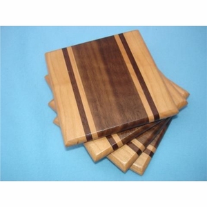 Ensemble de sous-verres géométriques en bois de manguier naturel et résine écologique, sous-verres carrés sculptés à la main pour boissons chaudes/froides, sous-verres en bois durables - Product Image 6