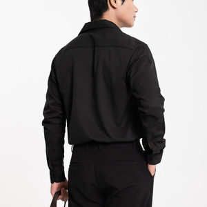 TST 8122.2 Mens Casual Long-Sleeve Shirt with Stand Collar and Raglan Sleeve (<b>No</b> <b>Buttons</b>)-Eco-Friendly Quick Dry & Breathable - Product Image 4