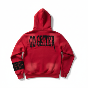 Sweat à capuche unisexe entièrement zippé, style streetwear, coupe oversize, broderie effet usé, personnalisable, vente en gros OEM - Product Image 2