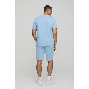 ชุดลำลองฤดูร้อนสำหรับผู้ชาย เสื้อยืดแขนสั้นแฟชั่นวัยรุ่น ชุดกีฬาผู้ชาย 2 ชิ้น ผ้าฝ้ายระบายอากาศได้ดี - Product Image 5