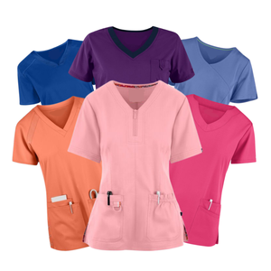 WHOLESALE soft medical scrubs male elegant white nurse hospital top dentist <b>cargo</b> scrubs <b>pants</b> scrubsuit - FMF uniform factory - Product Image 1